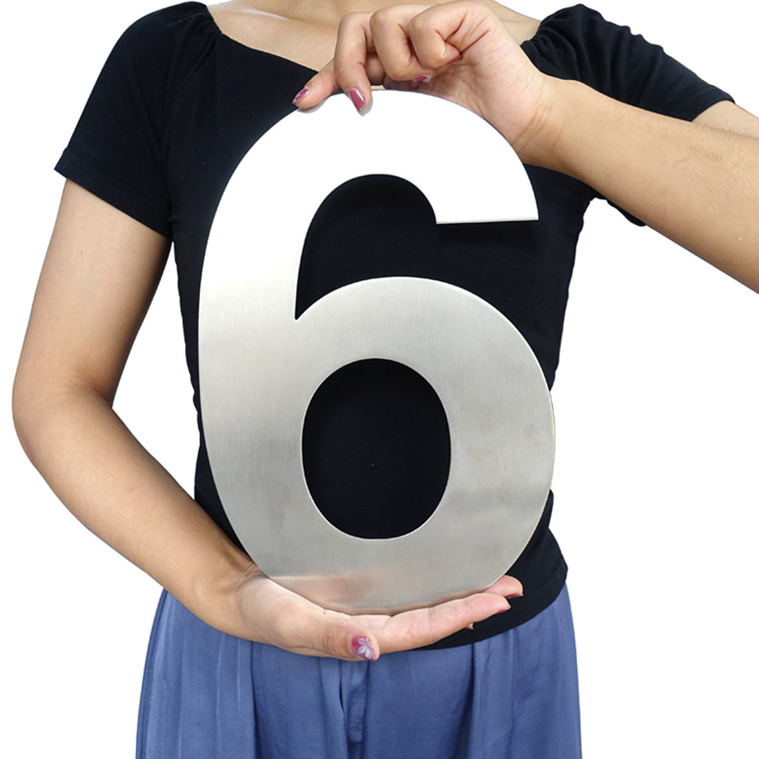 30cm House Number Stainless Steel Address Sign #0-9 Huisnummer Outdoor Silver 12 in.Door Numbers Home Numeros Casa Exterior Big