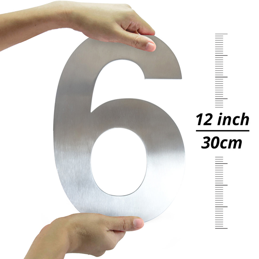 30cm House Number Stainless Steel Address Sign #0-9 Huisnummer Outdoor Silver 12 in.Door Numbers Home Numeros Casa Exterior Big