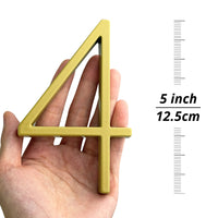 5 Inch (12 cm) House Number, Gloden Zinc Alloy
