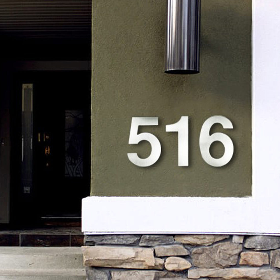 30cm House Number Stainless Steel Address Sign #0-9 Huisnummer Outdoor Silver 12 in.Door Numbers Home Numeros Casa Exterior Big