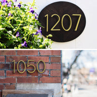 5 Inch (12 cm) House Number, Gloden Zinc Alloy