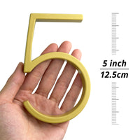 5 Inch (12 cm) House Number, Gloden Zinc Alloy