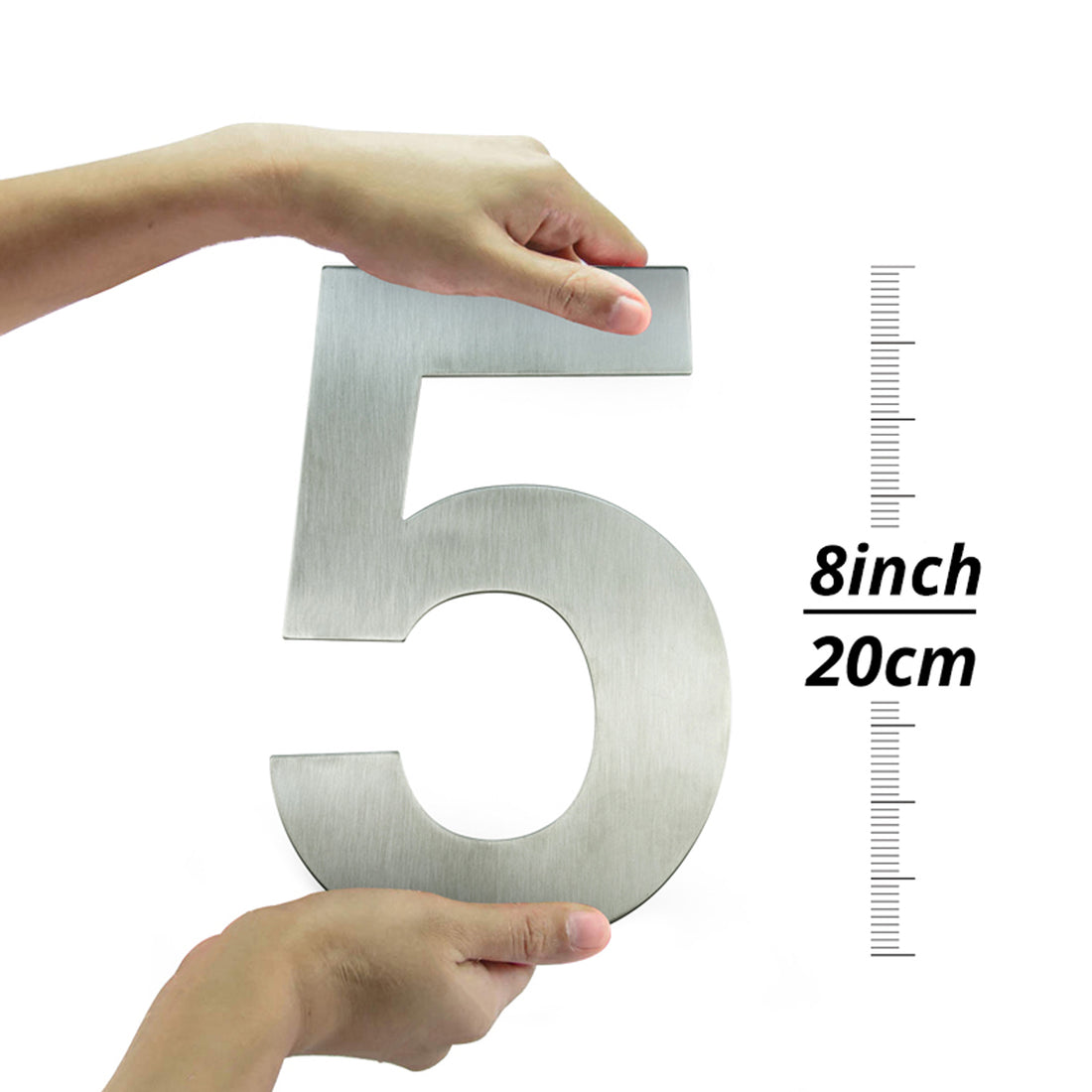 20cm House Number Stainless Steel Address Sign #0-9 Huisnummer Outdoor Silver 8 inch.Door Numbers Home Numeros Casa Exterior Big