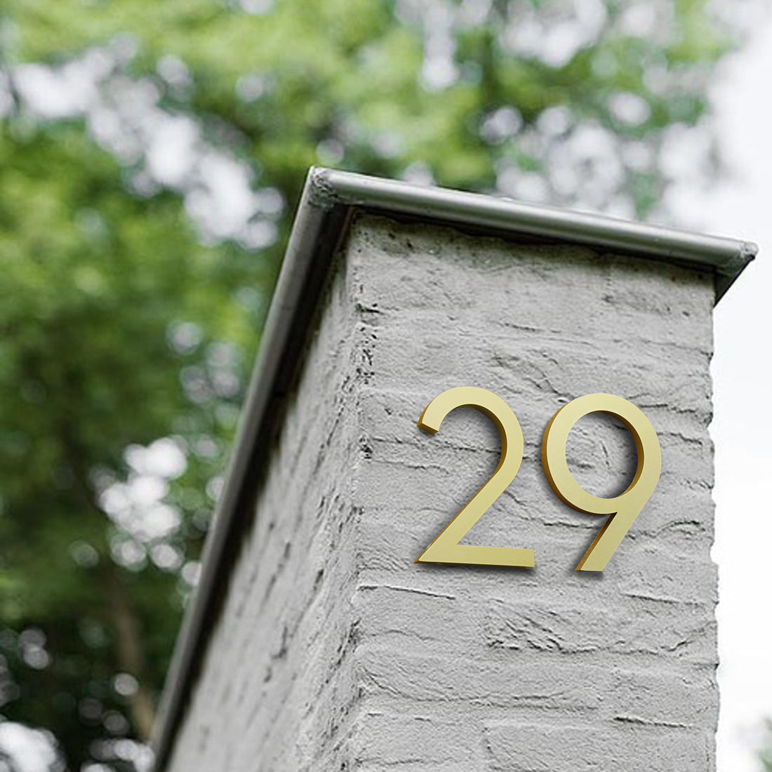 6 Inch (15 cm) House Number, Golden Aluminium Alloy