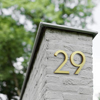 6 Inch (15 cm) House Number, Golden Aluminium Alloy