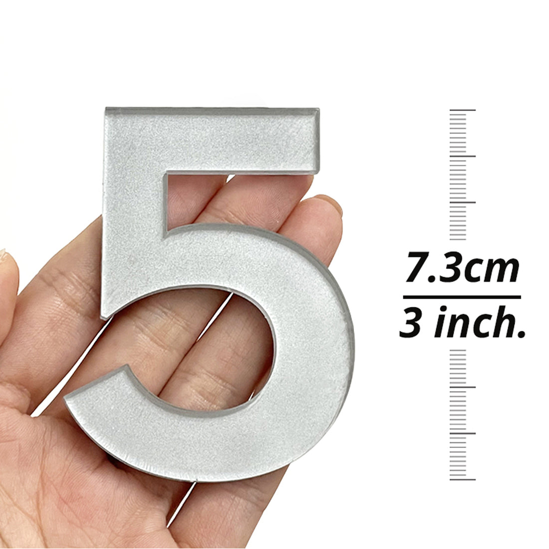 3 inch (7.5 cm) House Number, Acrylic Self Adhesive