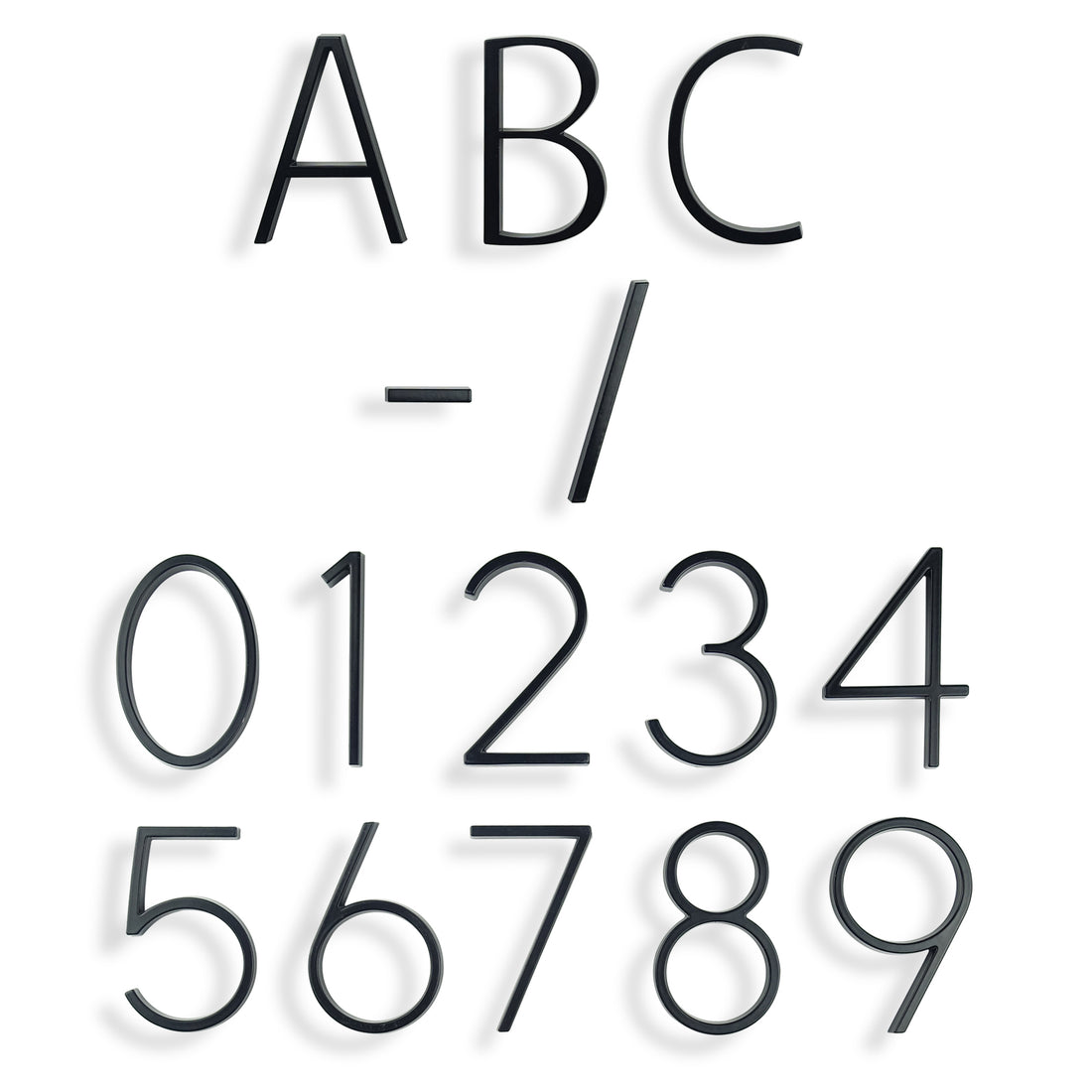 5 Inch (12 cm)  House Number, Black Zinc Alloy