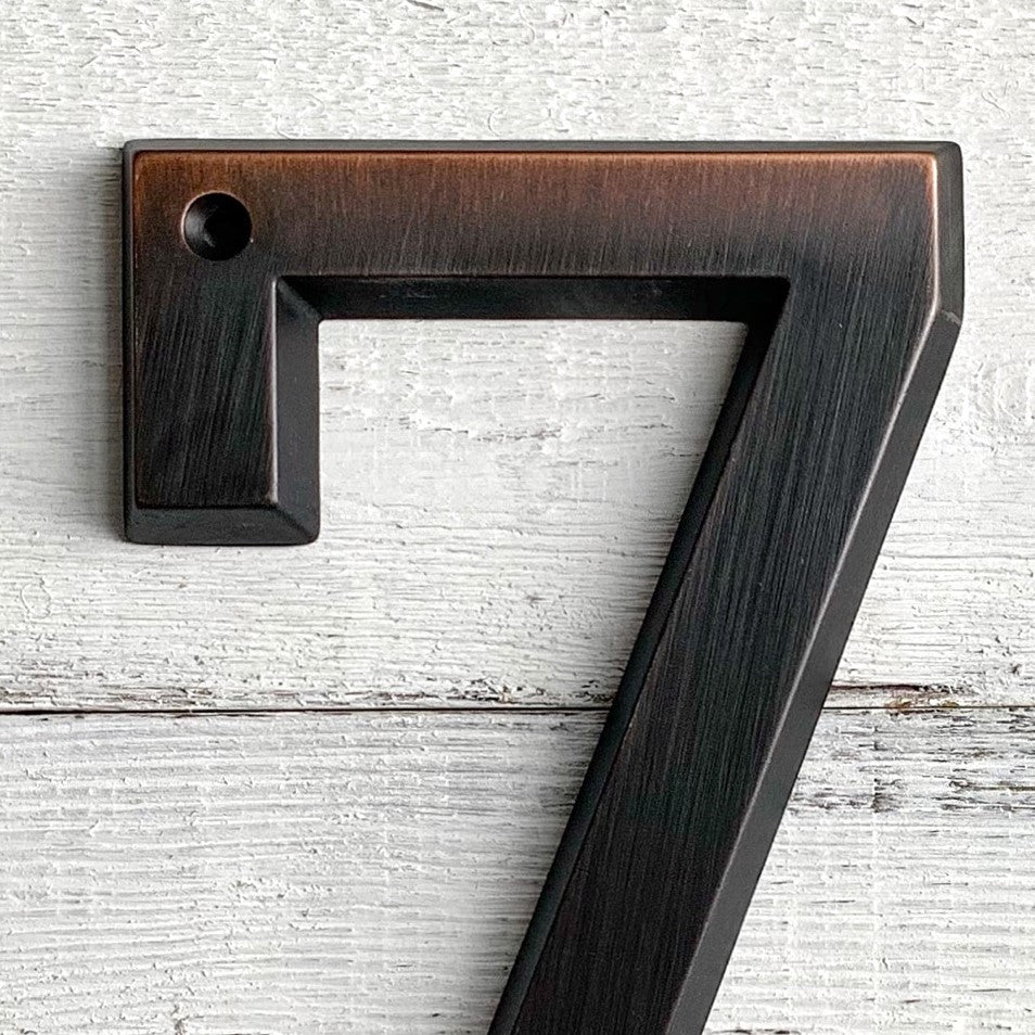 6 Inch (15 cm) House Number, Aged Bronze