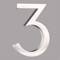 6 inch (15cm) House Number, Silver Aluminium Alloy