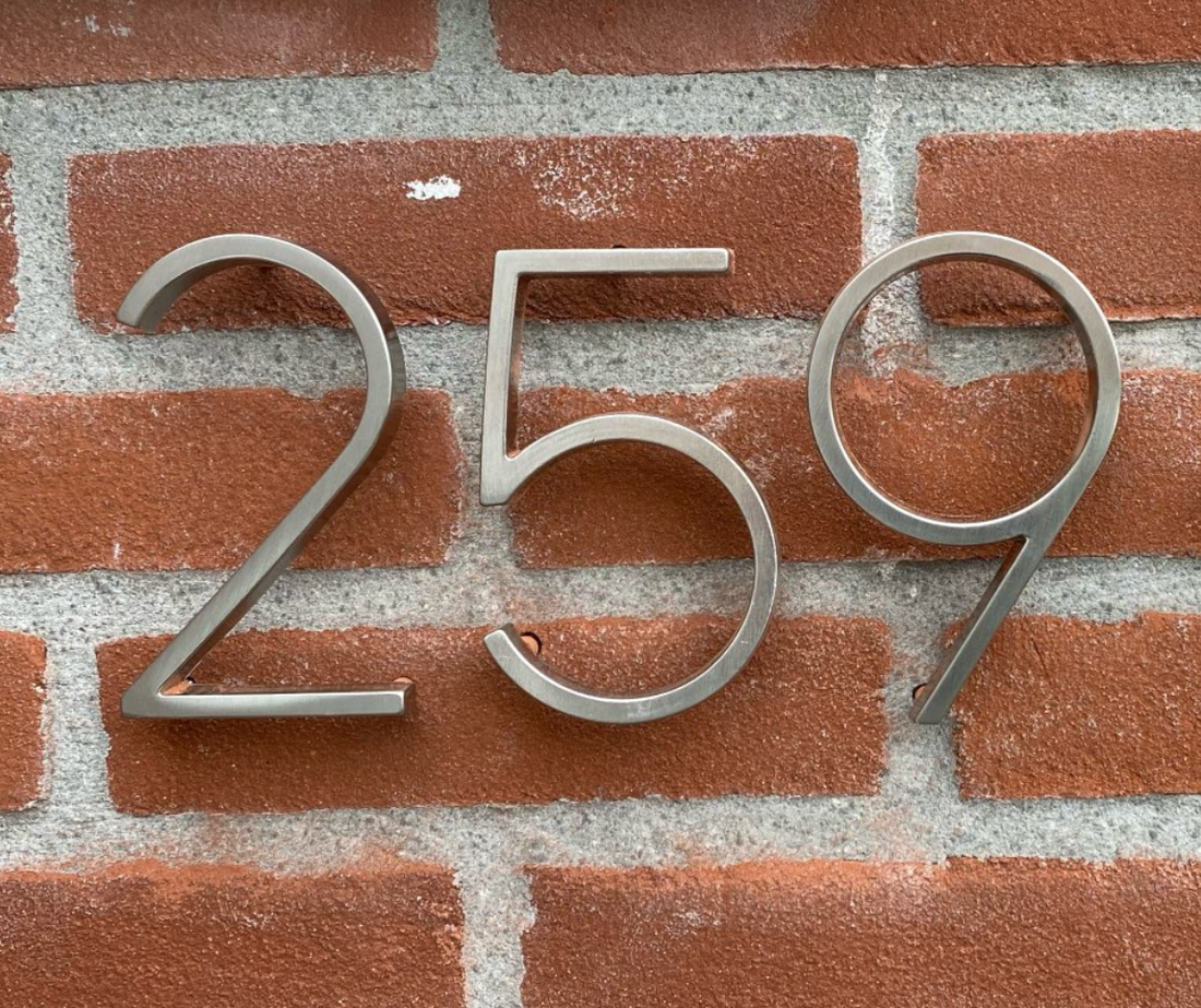 5 Inch (12 cm) House Number,Silver Zinc Alloy