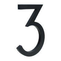 6 Inch (15 cm) House Number, Black Aluminium Alloy