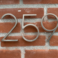 5 Inch (12 cm) House Number,Silver Zinc Alloy