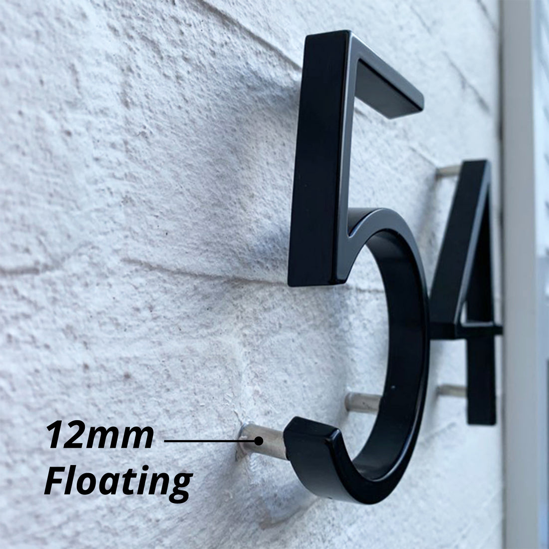 5 Inch (12 cm)  House Number, Black Zinc Alloy