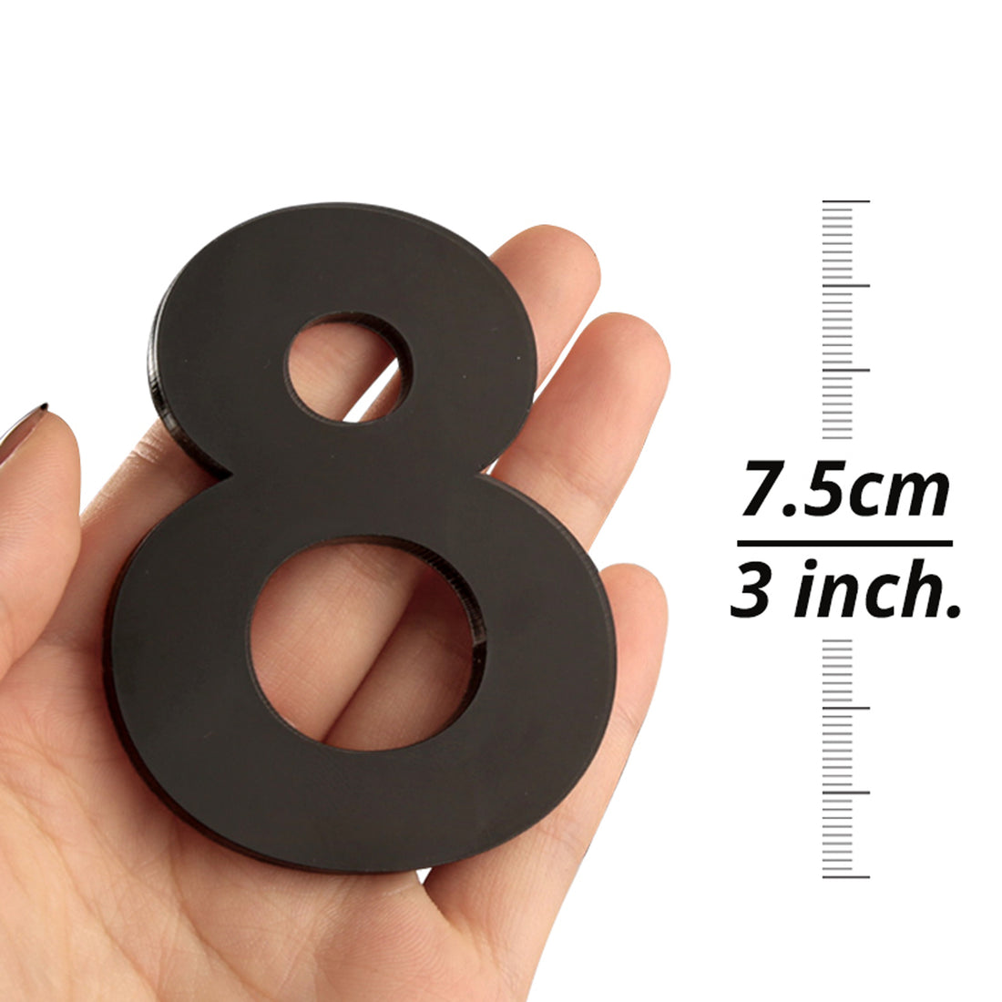 3 inch (7.5 cm) House Number, Acrylic Self Adhesive