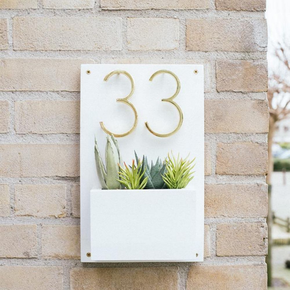 5 Inch (12 cm) House Number, Gloden Zinc Alloy