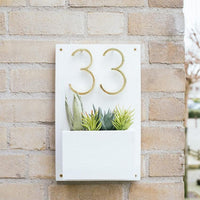 5 Inch (12 cm) House Number, Gloden Zinc Alloy