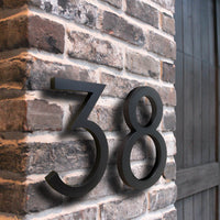 6 Inch (15 cm) House Number, Black Aluminium Alloy