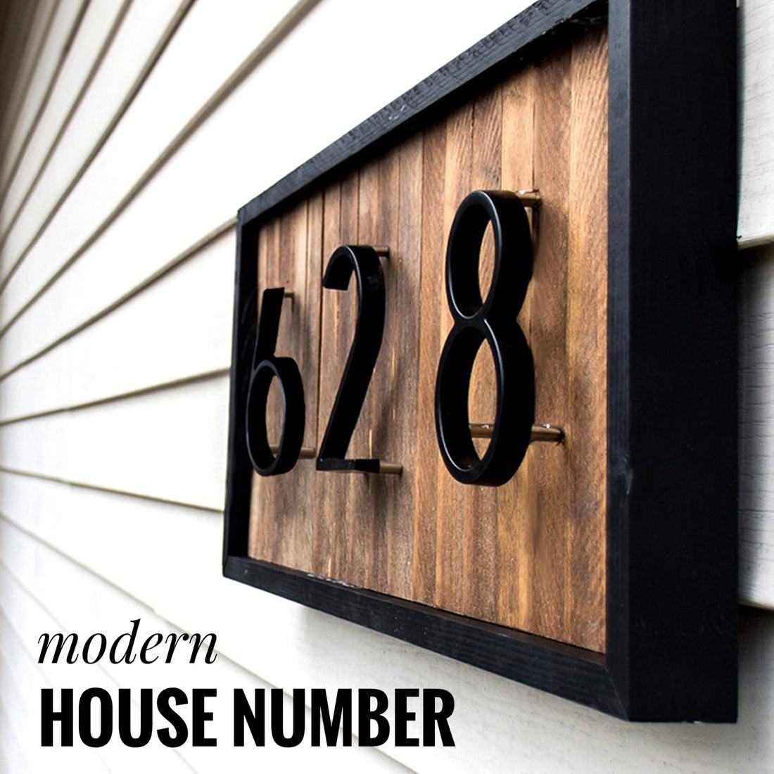 5 Inch (12 cm)  House Number, Black Zinc Alloy