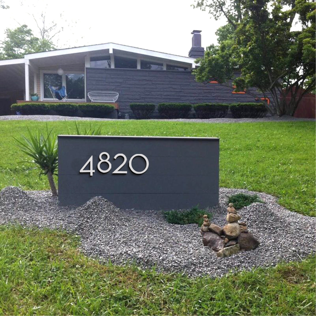 6 inch (15cm) House Number, Silver Aluminium Alloy