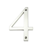 4 Inch (10 cm) House Number,Silver Zinc Alloy