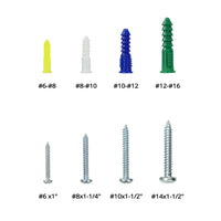 Plastic Drywall Wall Anchors Screw Assortment Kit 116PCS