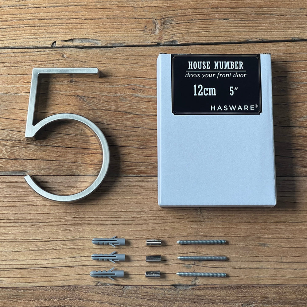5 Inch (12 cm) House Number,Silver Zinc Alloy