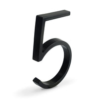 5 Inch (12 cm)  House Number, Black Zinc Alloy