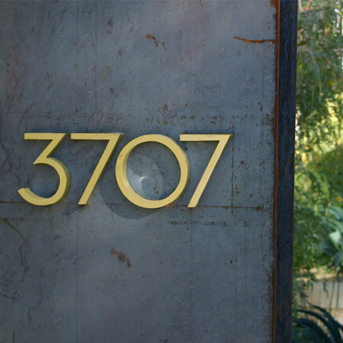 6 Inch (15 cm) House Number, Golden Aluminium Alloy