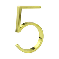 5 Inch (12 cm) House Number, Gloden Zinc Alloy