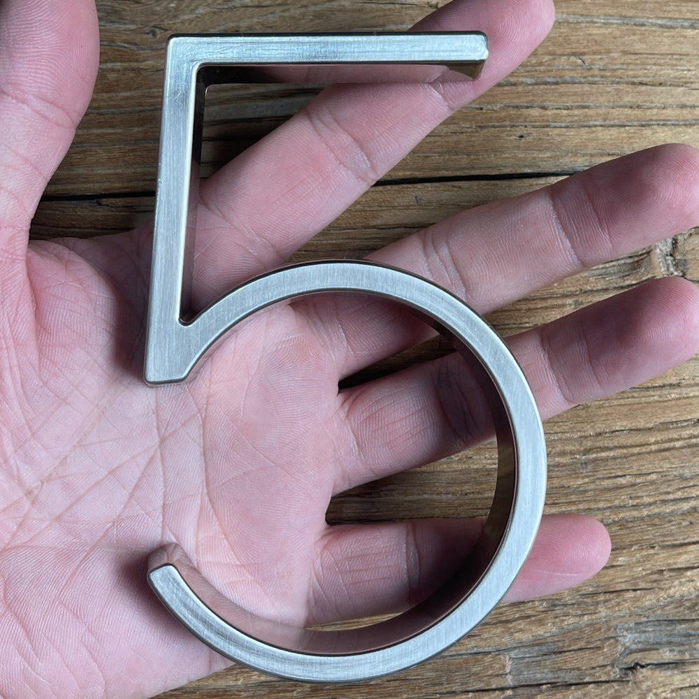 5 Inch (12 cm) House Number,Silver Zinc Alloy