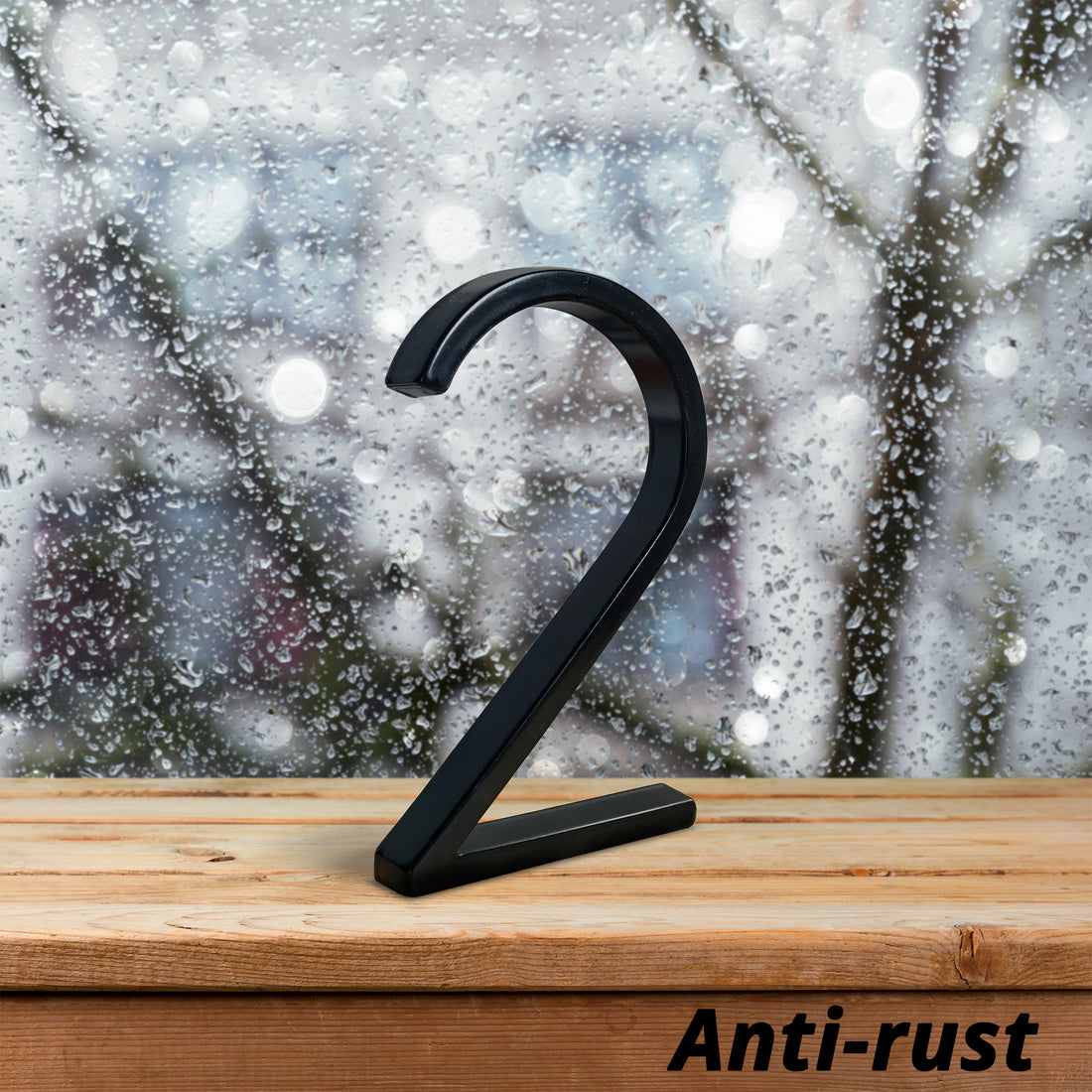 5 Inch (12 cm)  House Number, Black Zinc Alloy