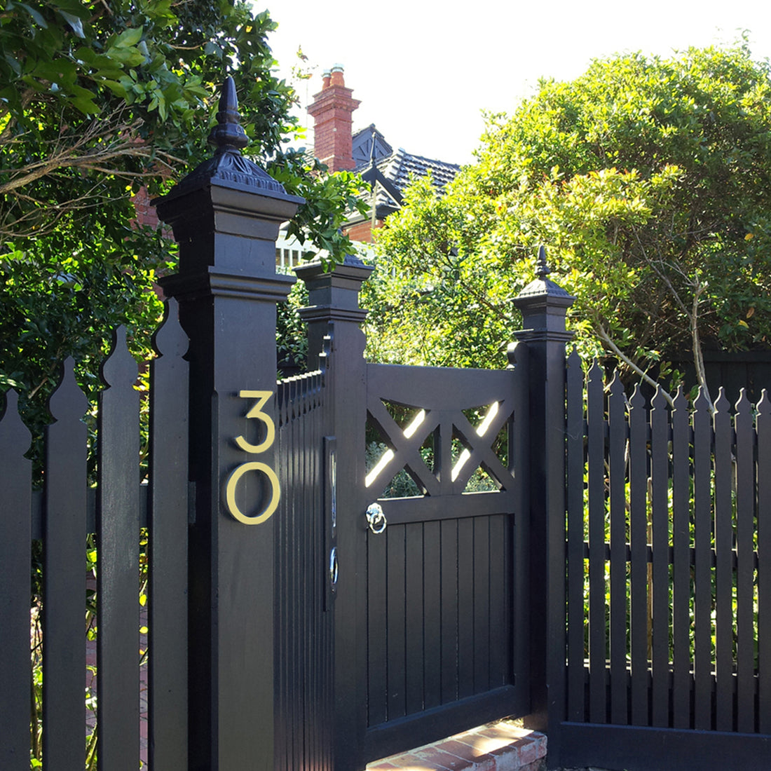 6 Inch (15 cm) House Number, Golden Aluminium Alloy