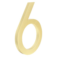 6 Inch (15 cm) House Number, Golden Aluminium Alloy