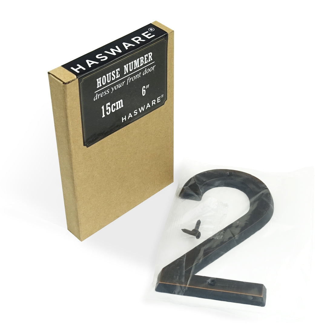 6 Inch (15 cm) House Number, Aged Bronze