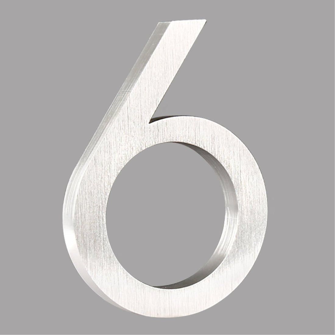6 inch (15cm) House Number, Silver Aluminium Alloy