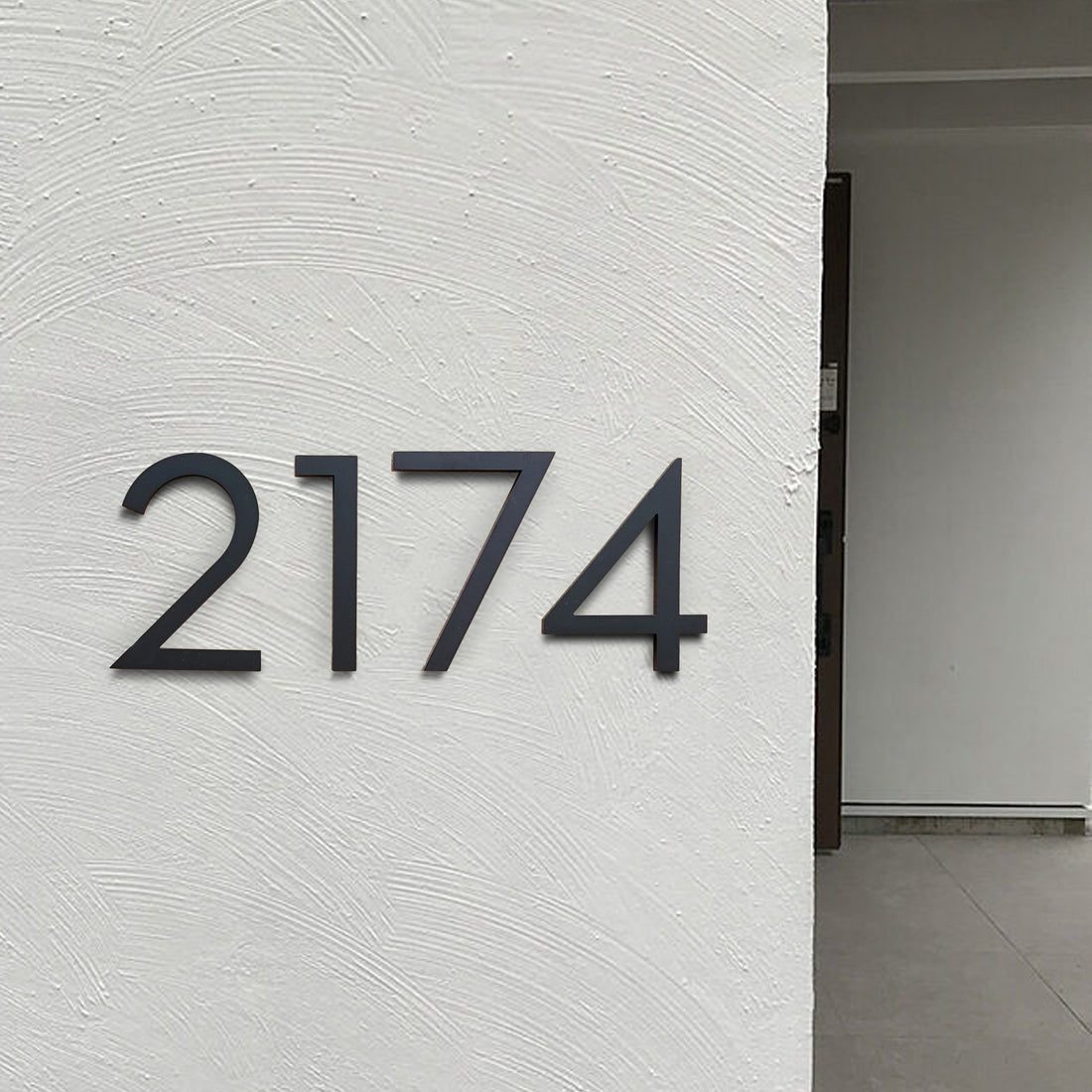 6 Inch (15 cm) House Number, Black Aluminium Alloy