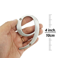4 Inch (10 cm) House Number,Silver Zinc Alloy