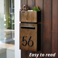 5 Inch (12 cm)  House Number, Black Zinc Alloy