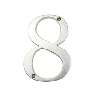 4 Inch (10 cm) House Number,Silver Zinc Alloy