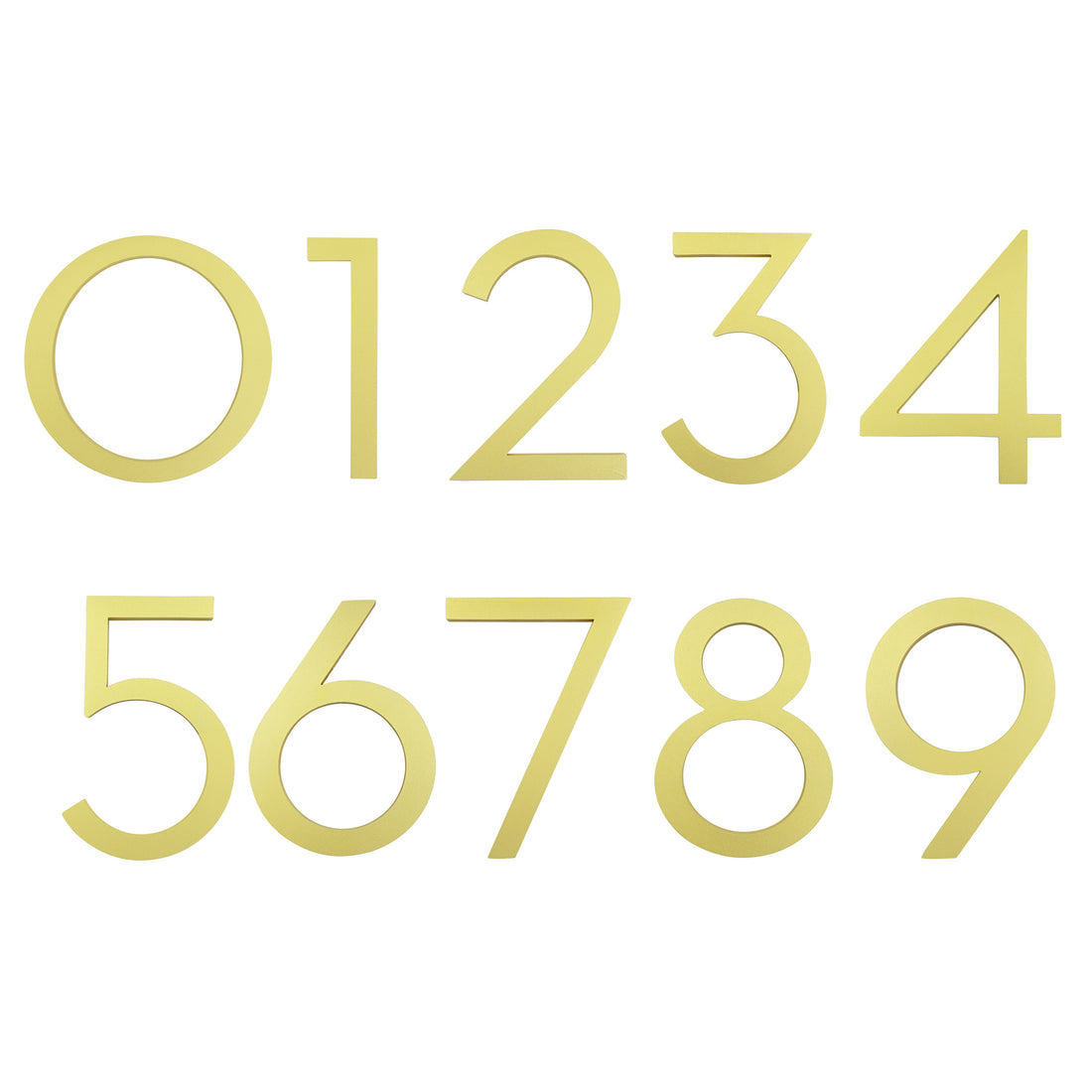 6 Inch (15 cm) House Number, Golden Aluminium Alloy