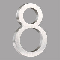 6 inch (15cm) House Number, Silver Aluminium Alloy