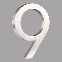 6 inch (15cm) House Number, Silver Aluminium Alloy