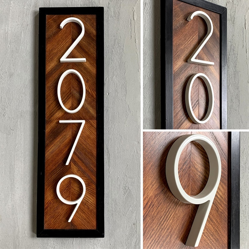 5 Inch (12.5 cm) House Number, White Aluminum Alloy