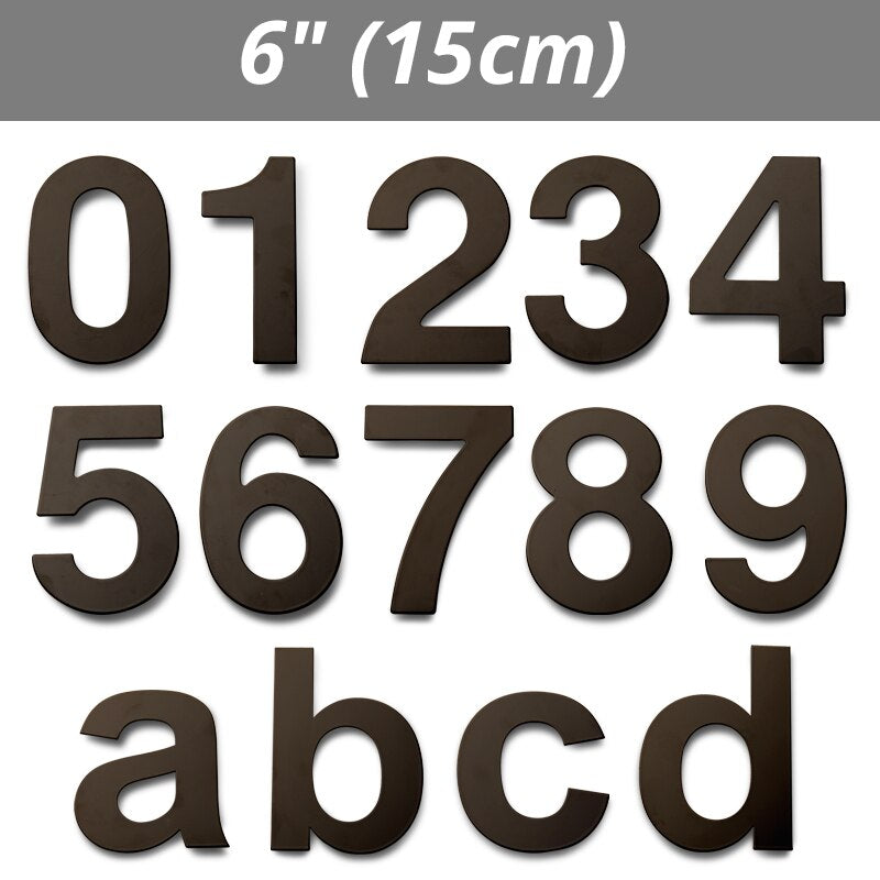 15/20/30cm House Number, Black 304 Stainless Steel