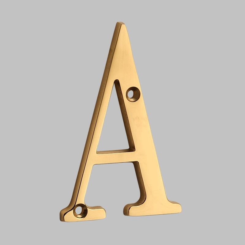4 Inch (10 cm) Letters House Number, Solid Brass