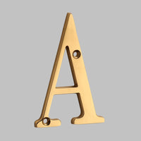 4 Inch (10 cm) Letters House Number, Solid Brass