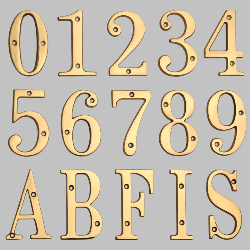 4 Inch (10 cm) Letters House Number, Solid Brass
