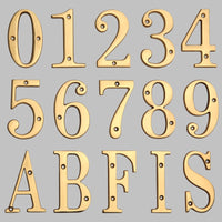 4 Inch (10 cm) Letters House Number, Solid Brass