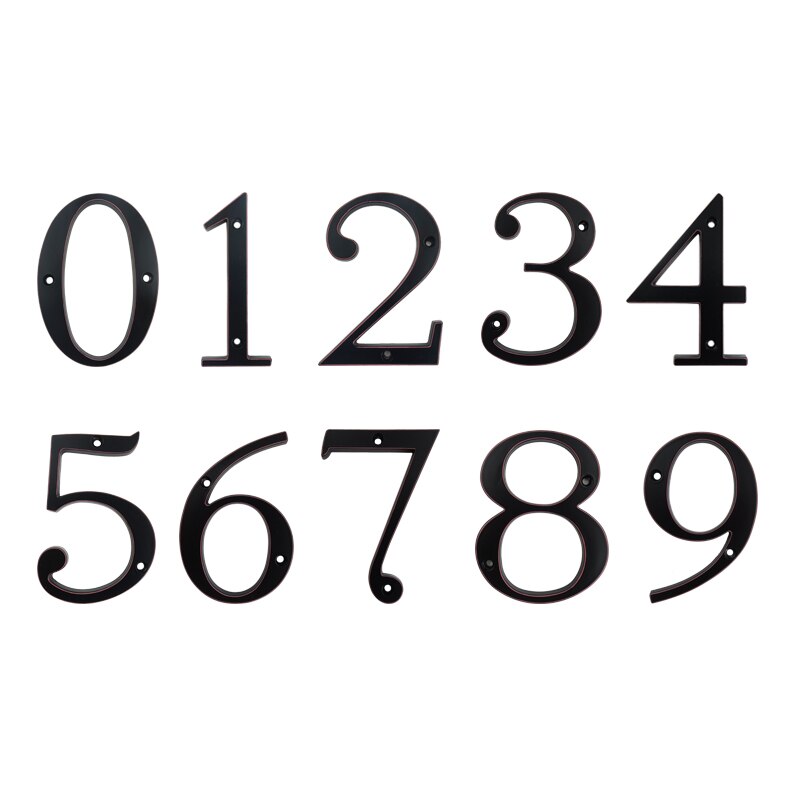 4 Inch (10 cm) House Number,Black Zinc Alloy