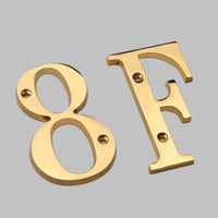 4 Inch (10 cm) Letters House Number, Solid Brass